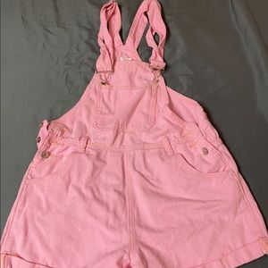 Pink shorts overalls- M